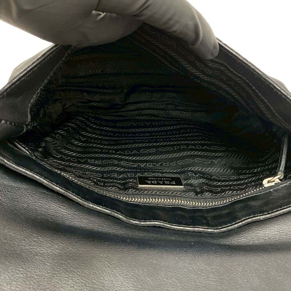 PRADA Black Leather Shoulder Bag - Picture 9 of 10